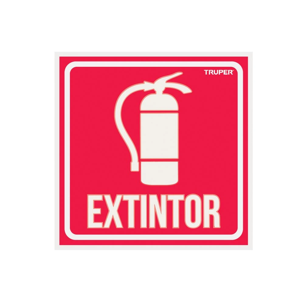 18434 LETRERO DE SEÑALIZACIÓN 'EXTINTOR', 19 X 19 CM, TRUPER