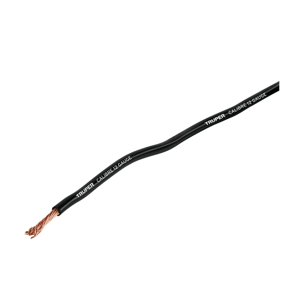 [CAPRI-12N] 101115 CARRETE CON 3.5 M DE CABLE PRIMARIO NEGRO CALIBRE 12, TRUPER