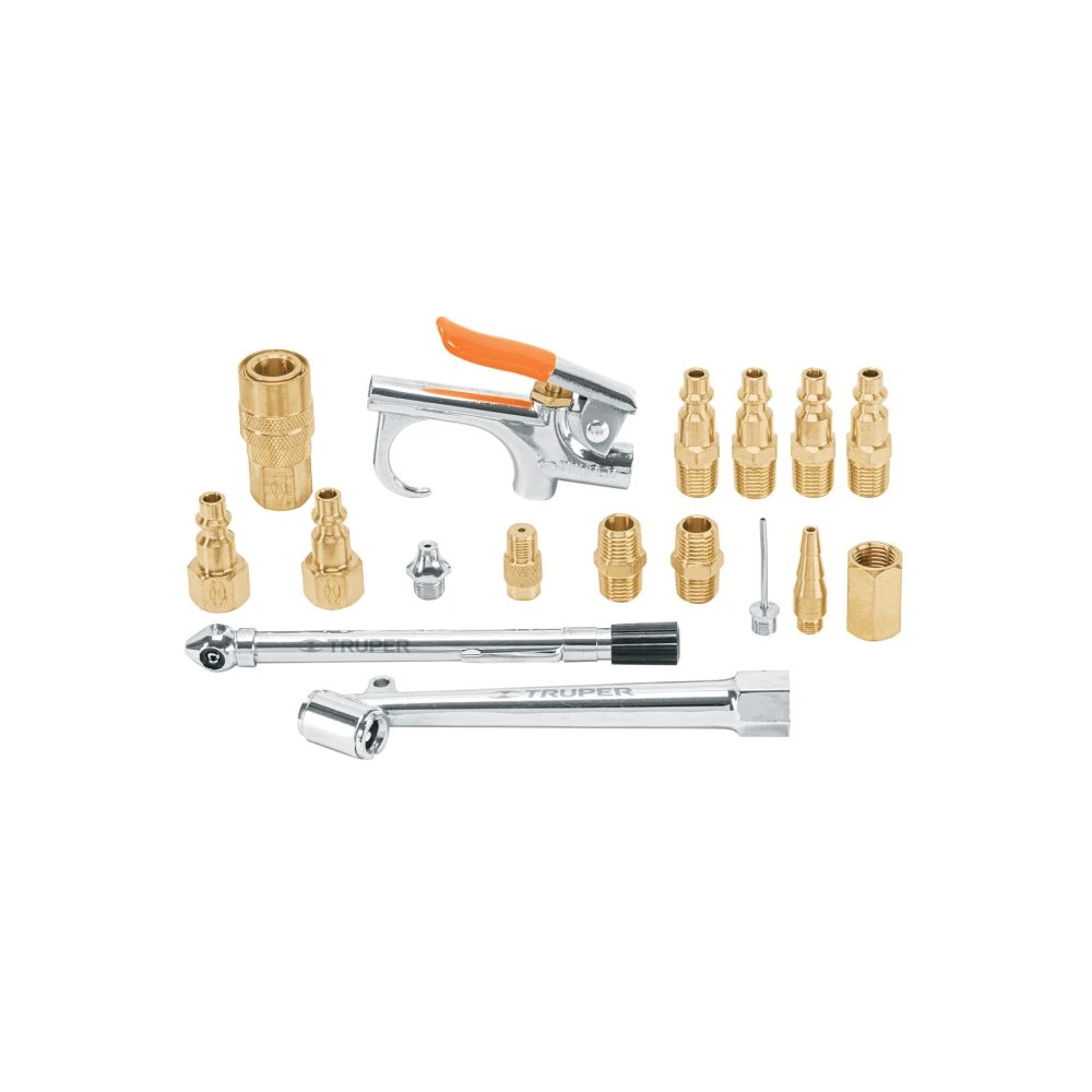 [JAN-17] 19022 JUEGO DE 17 ACCESORIOS NEUMÁTICOS, CUERDA 1/4' NPT, TRUPER