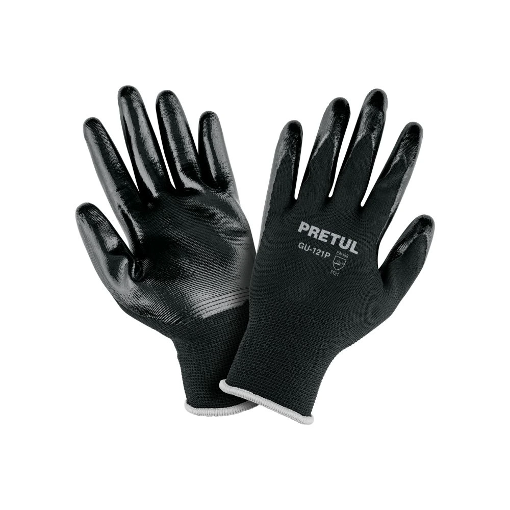 20026 GUANTES DE NYLON RECUBIERTOS DE NITRILO, CH, PRETUL