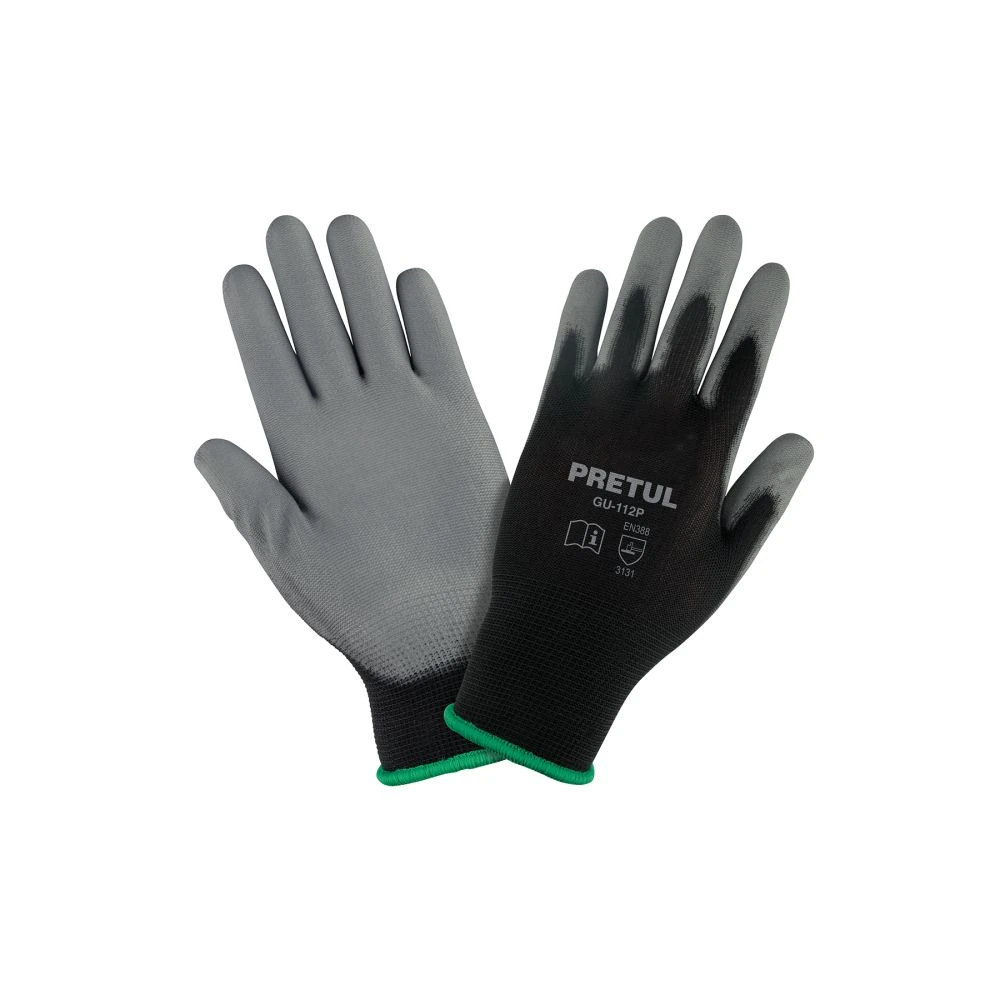 20030 GUANTES DE NYLON RECUBIERTOS DE POLIURETANO, M, PRETUL