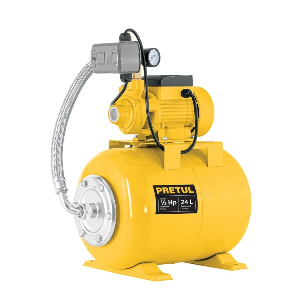 20183 EQUIPO HIDRONEUMÁTICO 24L, BOMBA PERIFÉRICA 1/2 HP, PRETUL