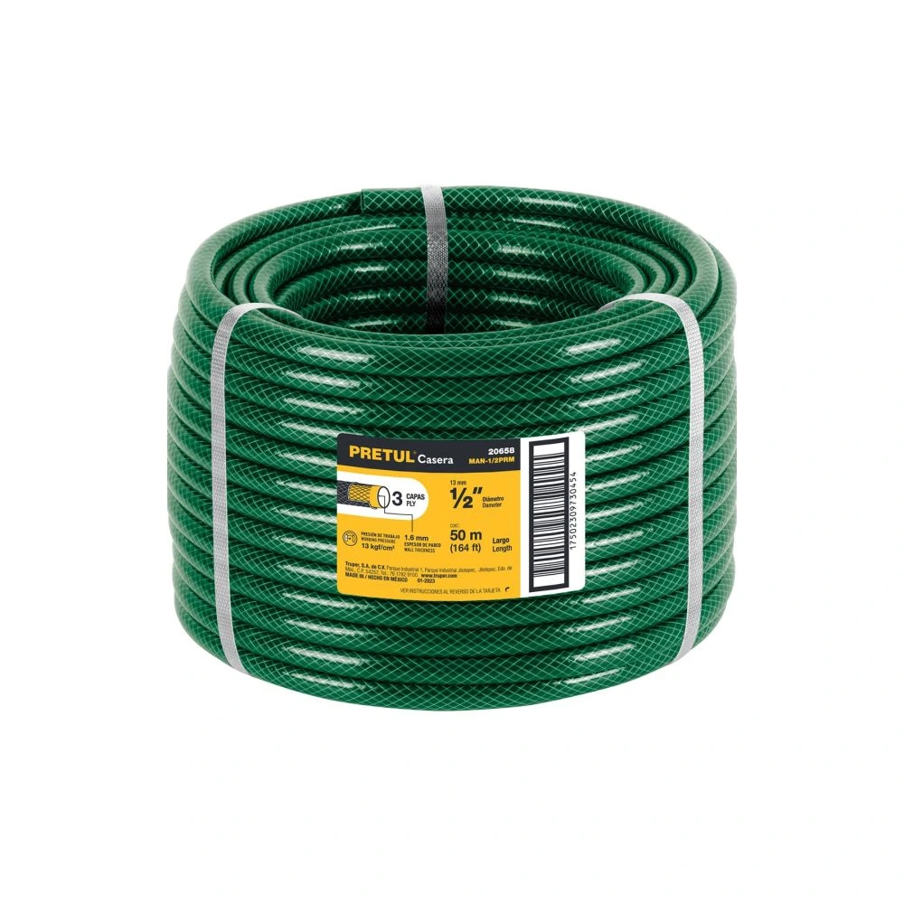 [MAN-1/2PRM] 20658 METRO DE MANGUERA 1/2' 3 CAPAS EN ROLLO DE 50 M, PRETUL