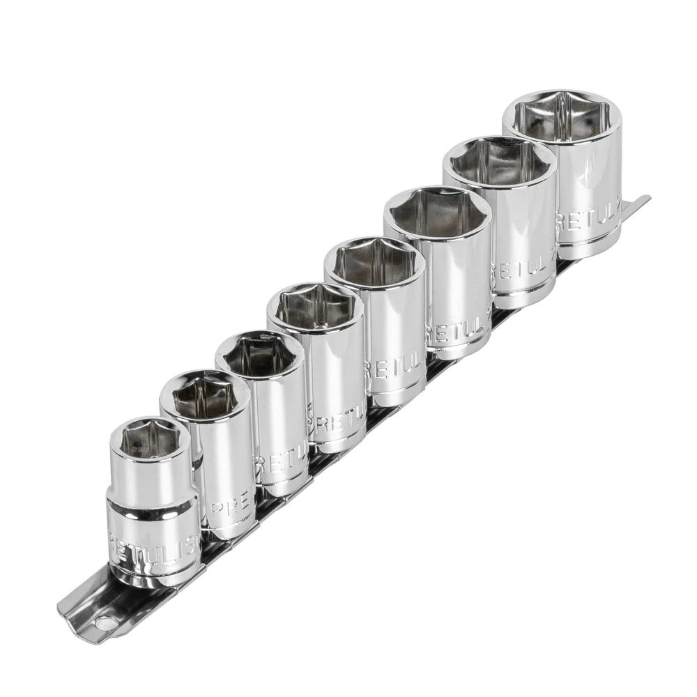 21176 JUEGO DE 8 DADOS CUADRO 1/2' MM, PRETUL
