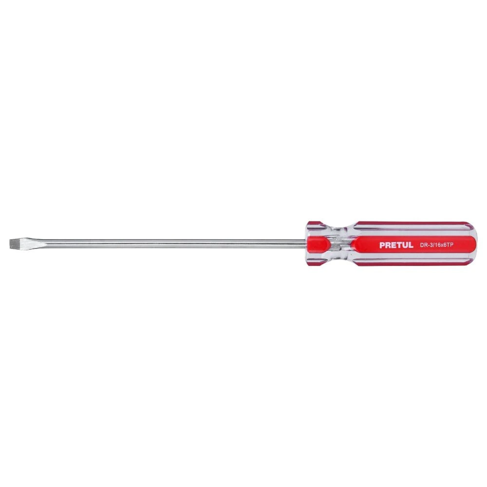 21457 DESARMADOR PLANO 3/16 X 6' MANGO DE PVC, PRETUL