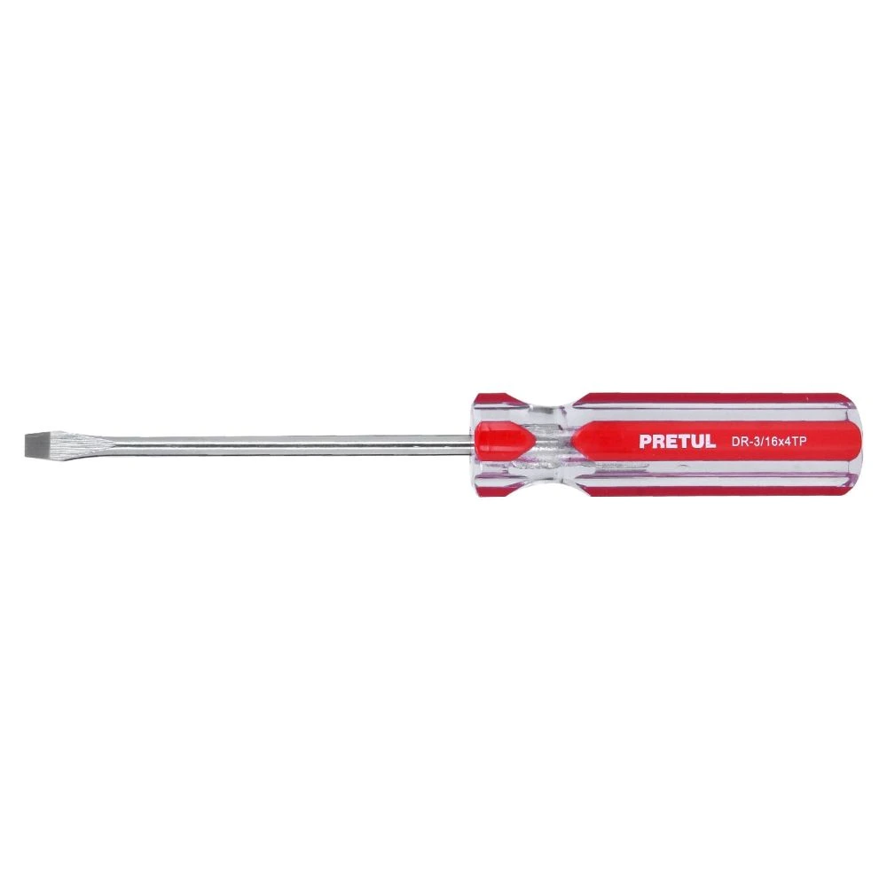 21458 DESARMADOR PLANO 3/16 X 4' MANGO DE PVC, PRETUL