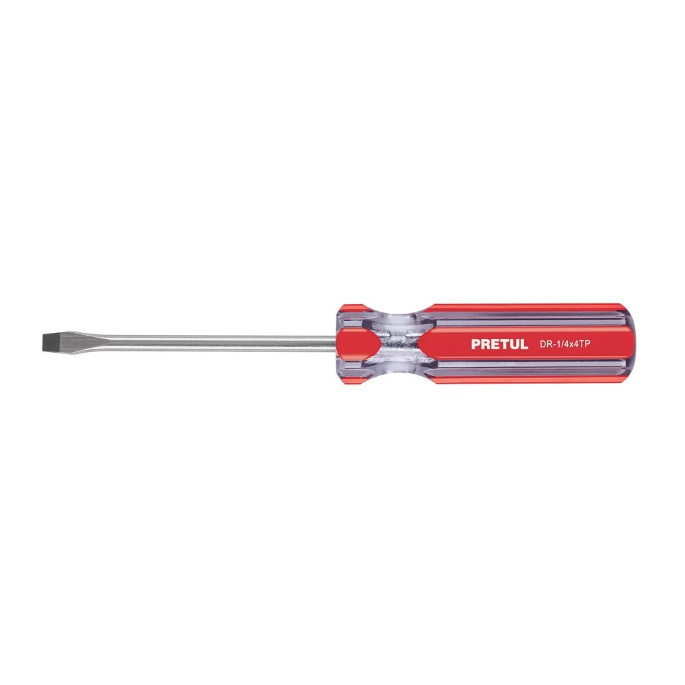 21459 DESARMADOR PLANO 1/4 X 4' MANGO DE PVC, PRETUL