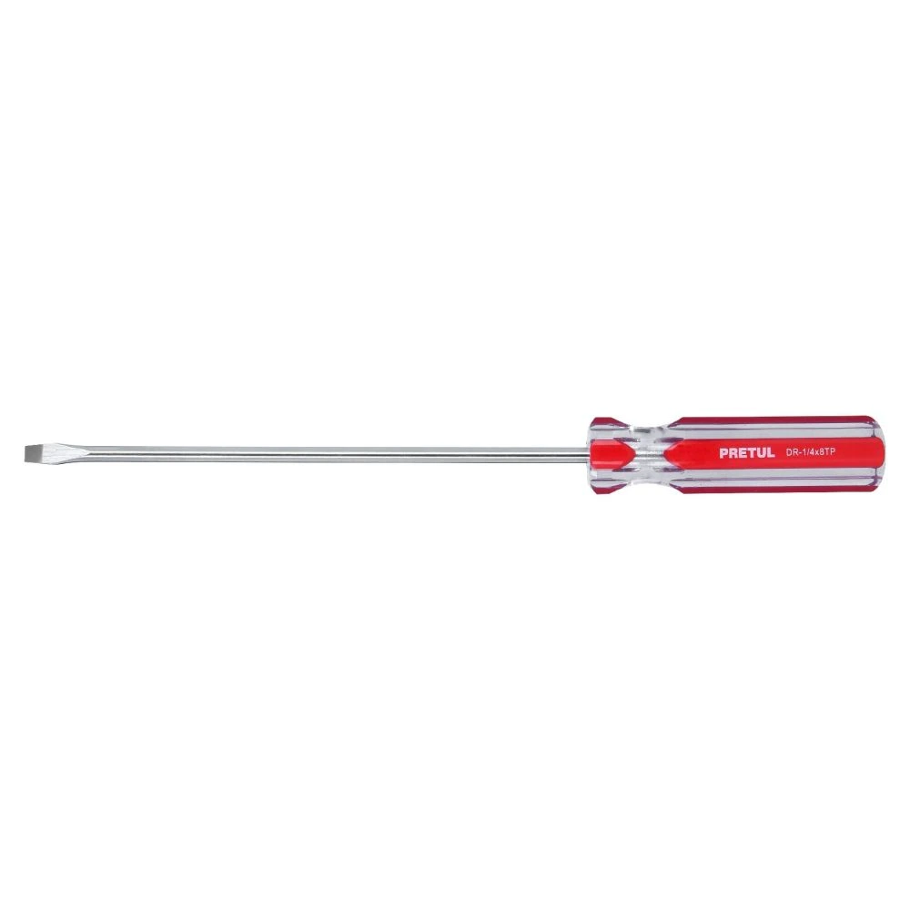 21460 DESARMADOR PLANO 1/4 X 8' MANGO DE PVC, PRETUL