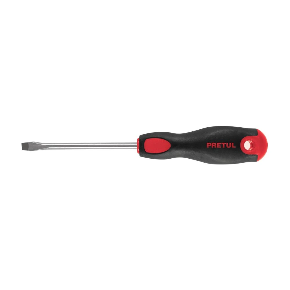 21481 DESARMADOR PLANO 1/4' X 4'MANGO COMFORT GRIP, PRETUL