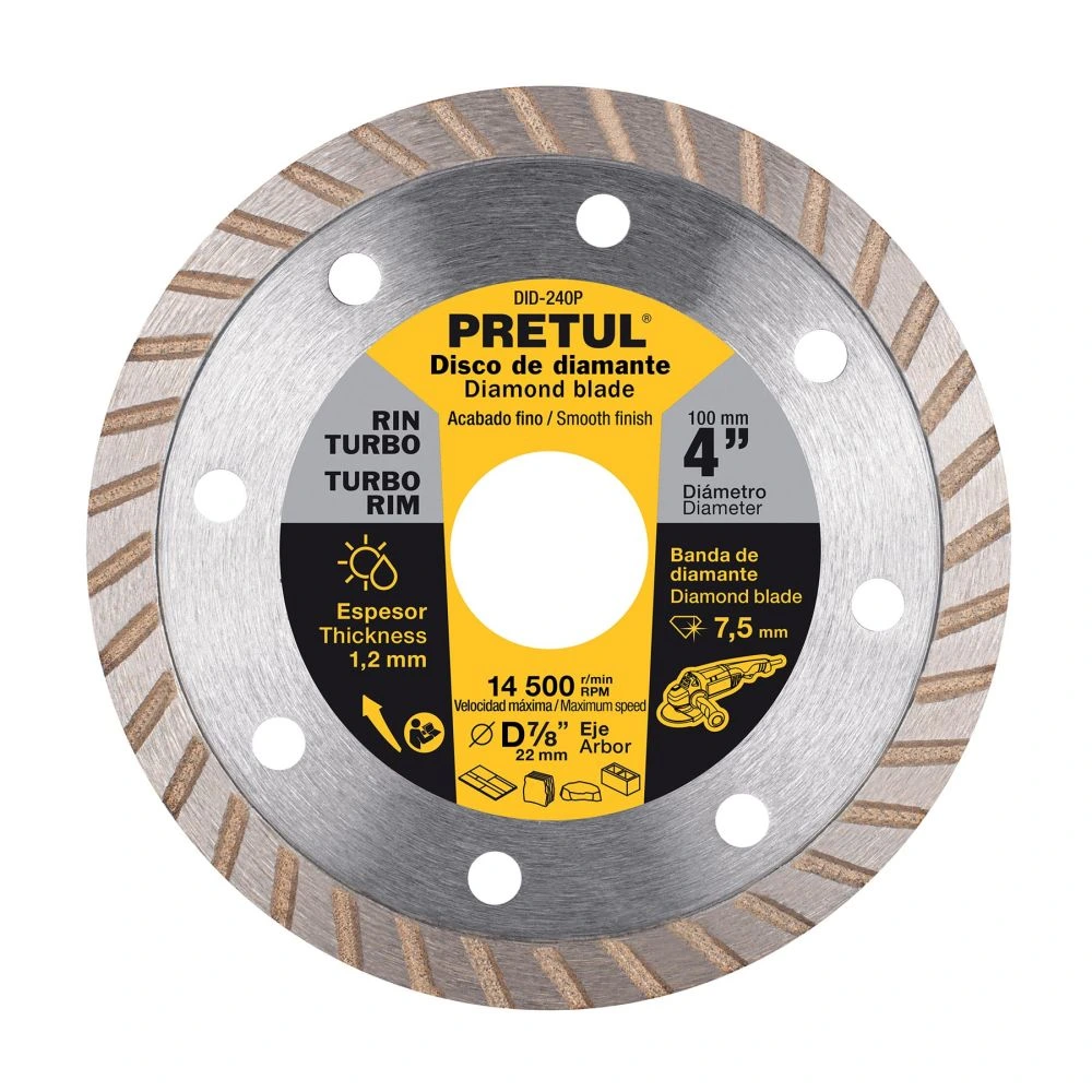 27016 DISCO DE DIAMANTE DE 4' X 1.2 MM, RIN TURBO, PRETUL