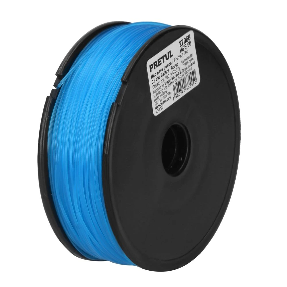 27066 CARRETE CON 100 M DE HILO PARA PESCA AZUL CALIBRE 0.90 MM