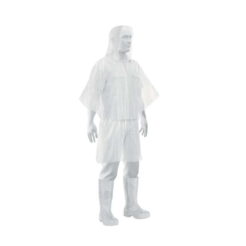 27089 PONCHO O CAPAMANGA DESECHABLE DE POLIETILENO, PRETUL
