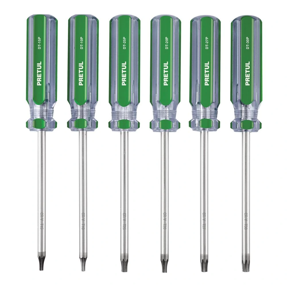 27192 JUEGO DE 6 DESARMADORES TORX MANGO DE PVC, PRETUL