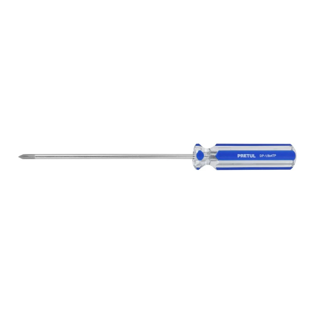 28076 DESARMADOR DE CRUZ 1/8' X 4' MANGO DE PVC, PRETUL