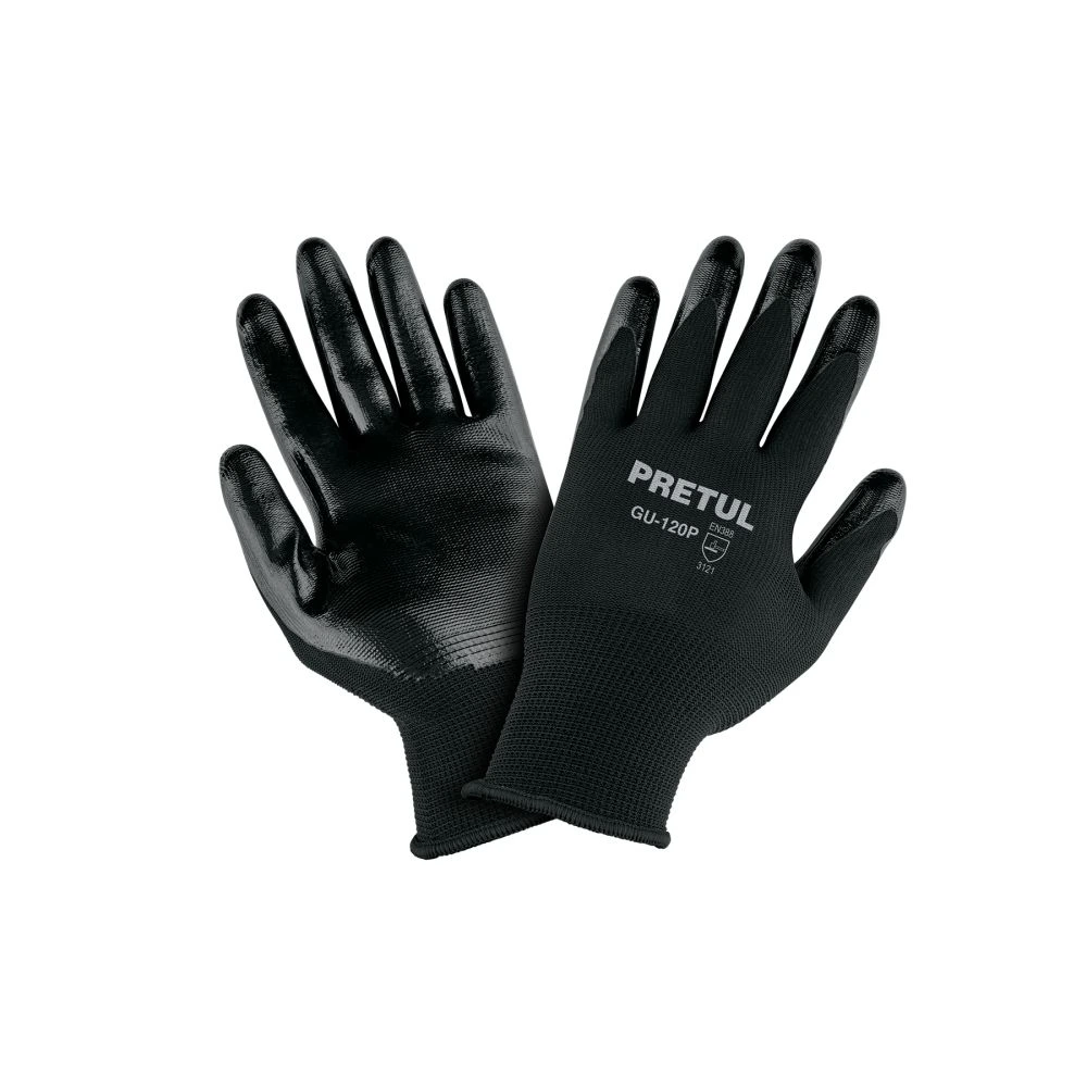 29928 GUANTES DE NYLON RECUBIERTOS DE NITRILO, XCH, PRETUL
