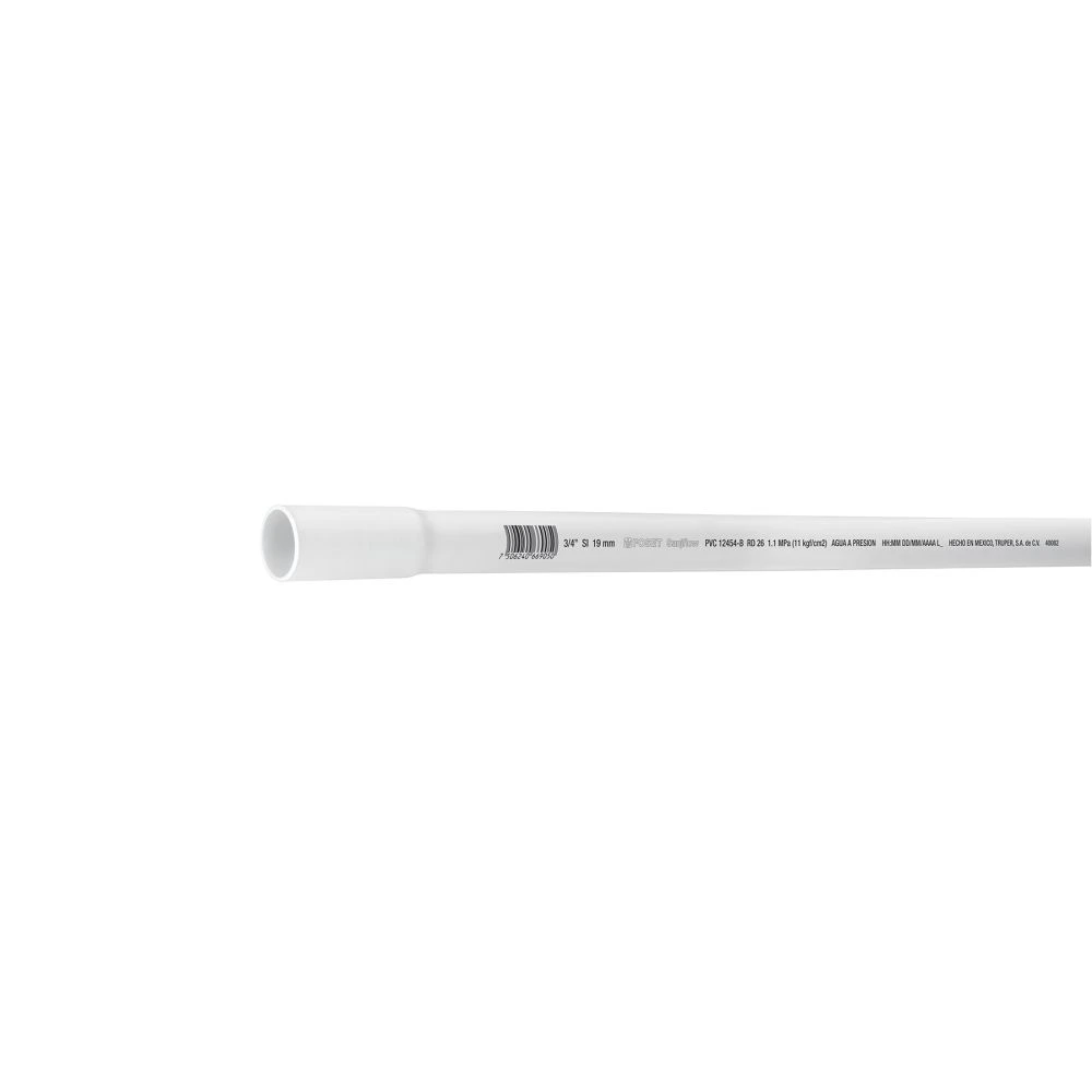 40082 TUBO DE 3/4' PVC HIDRÁULICO RD 26, 3M, 0.5KG, FOSET