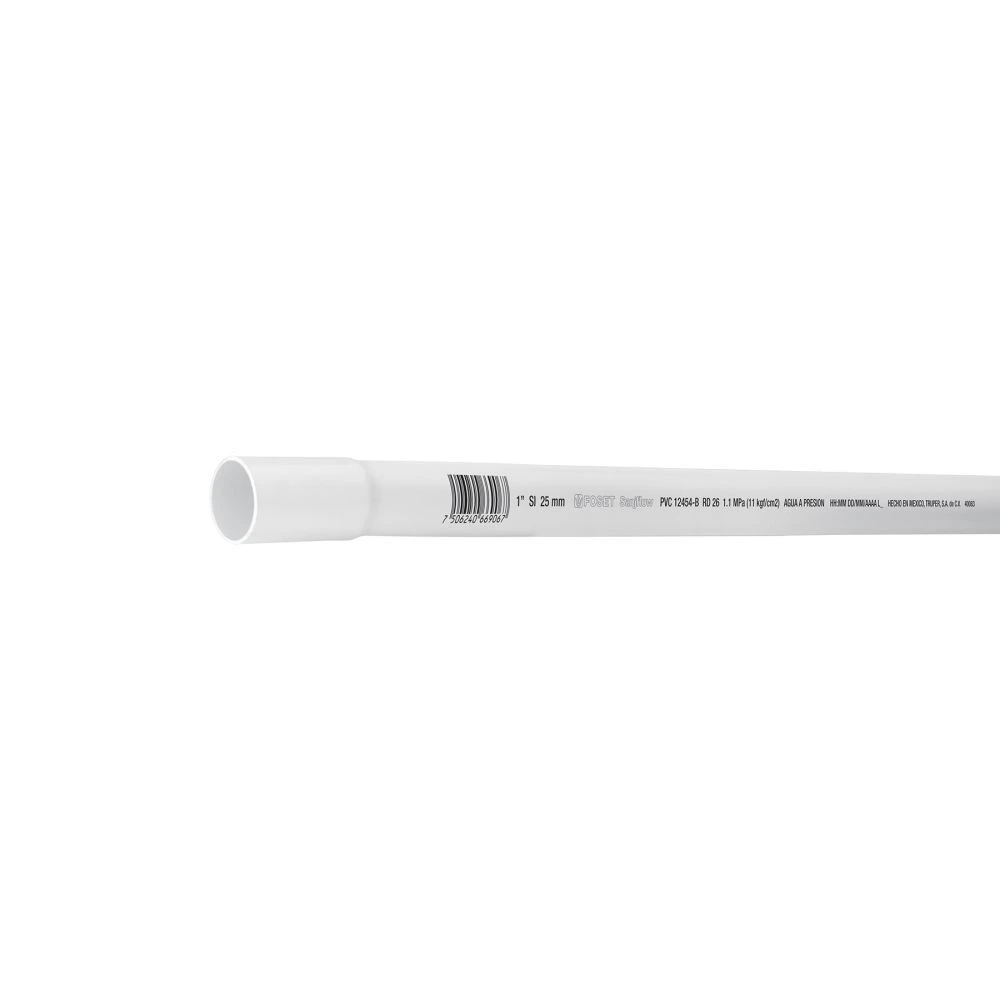 [PVC-103] 40083 TUBO DE 1' PVC HIDRÁULICO RD 26, 3M, 0.6KG, FOSET