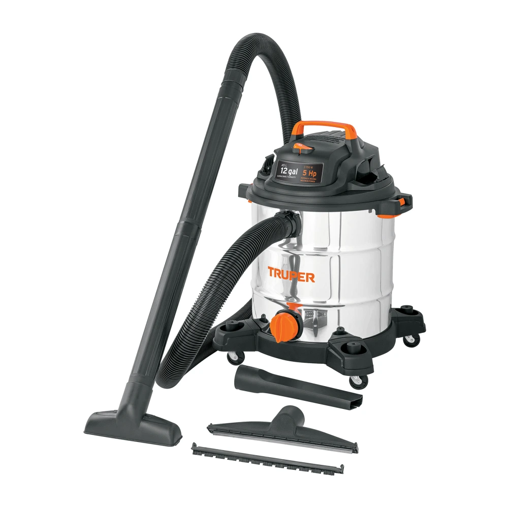 [ASP-12X] 101524 ASPIRADORA DE SÓLIDOS Y LÍQUIDOS, 12 GAL, ACERO INOX, TRUPER