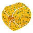 40094 METRO DE CUERDA AMARILLA DE POLIPROPILENO 8 MM, ROLLO 32M