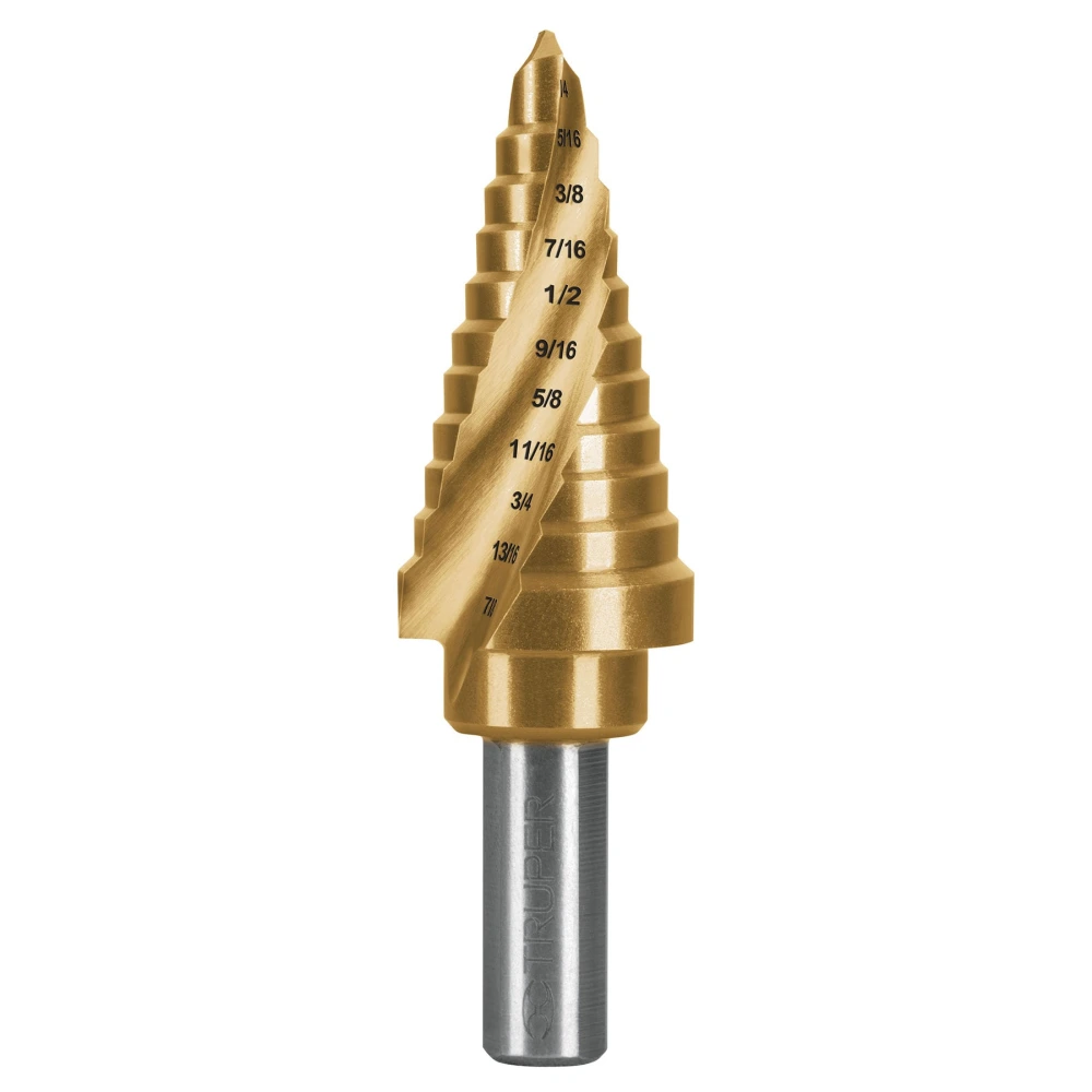 101554 BROCA ESCALONADA TITANIO 11 ESCALONES 1/4' A 7/8', EXPERT