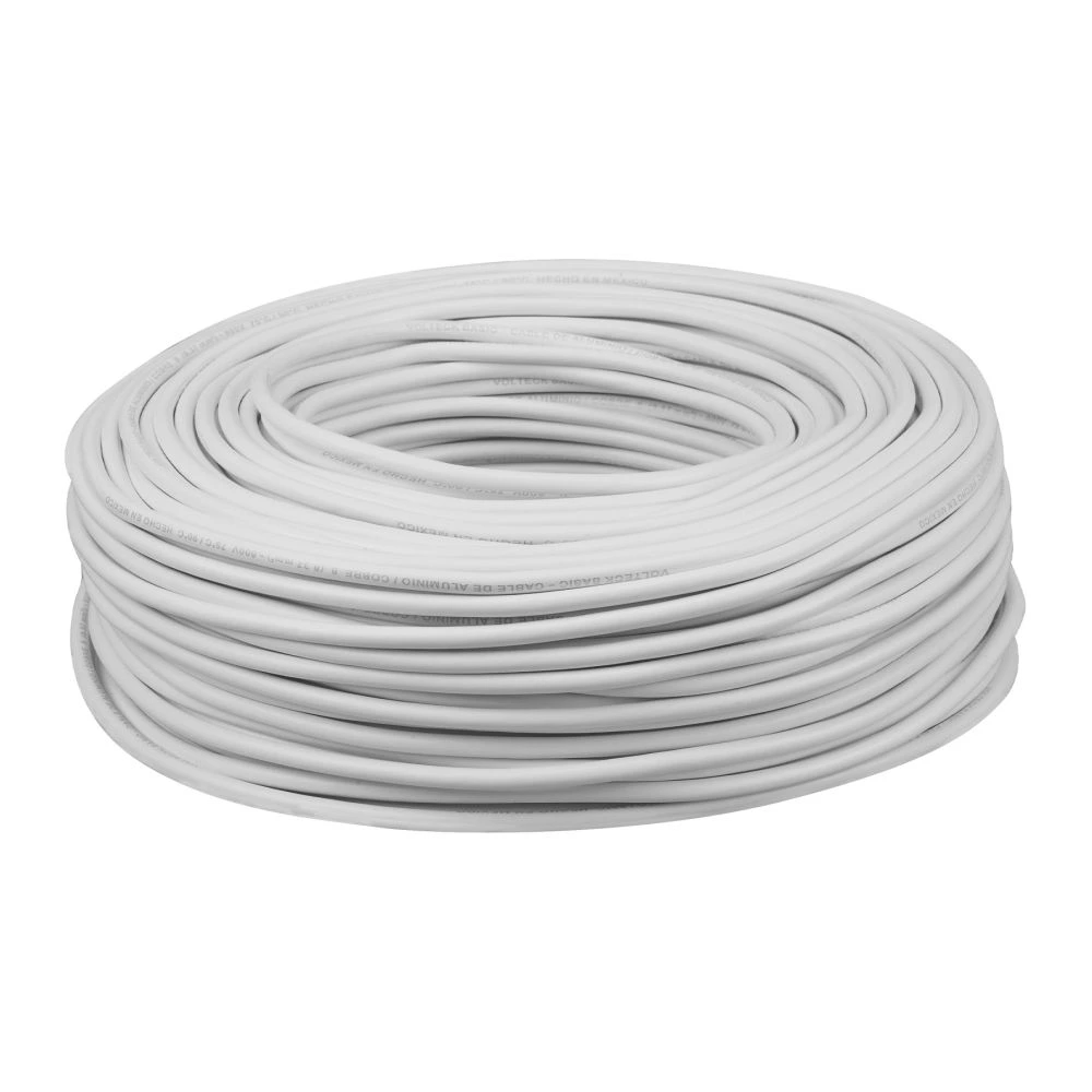 [CCA-8B] 40204 ROLLO DE 100 METROS DE CABLE THW CCA 8 AWG BLANCO, BASIC
