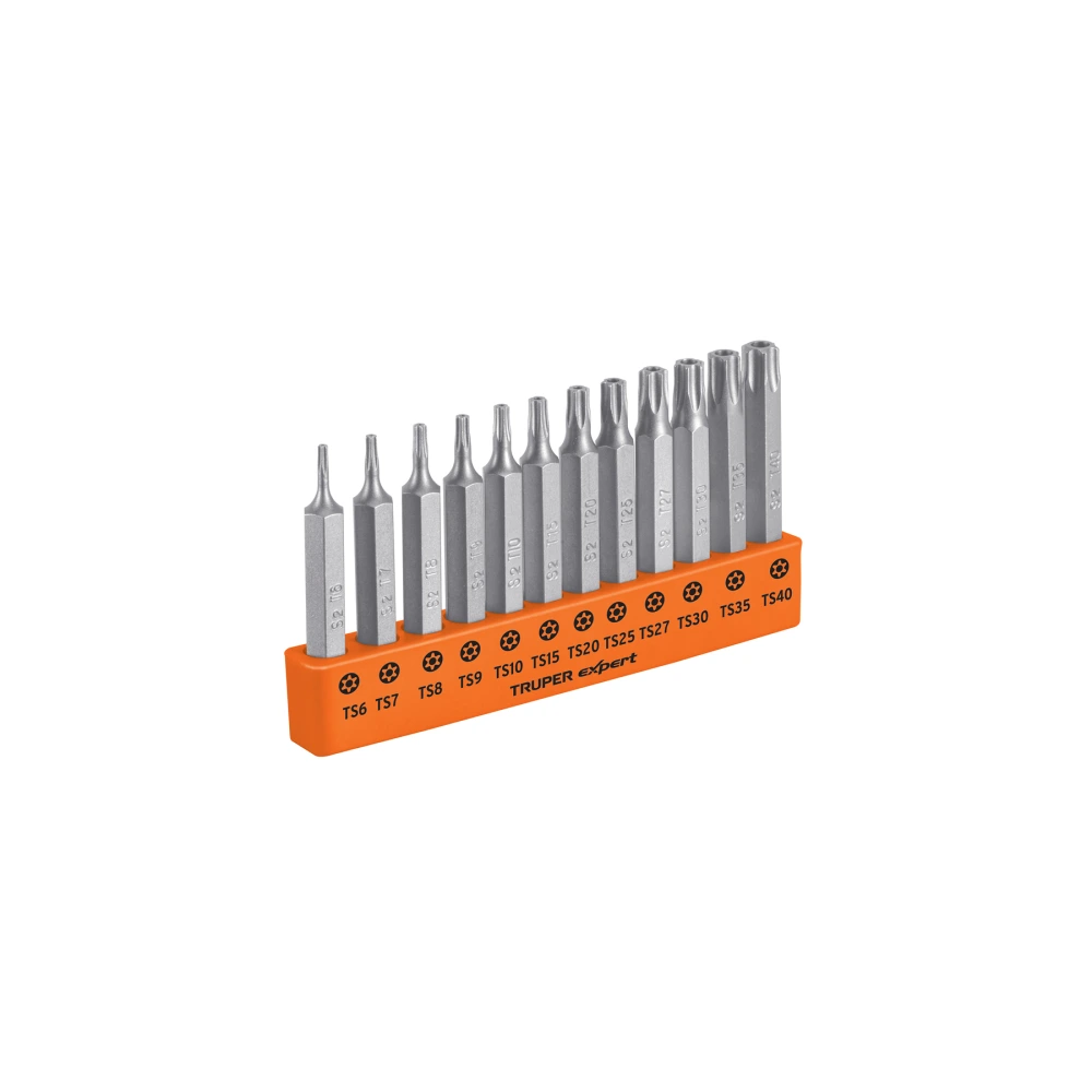 [P12-2TS] 101675 JUEGO DE 12 PUNTAS TORX COMBINADAS C/SEGURO LARGO 2', EXPERT