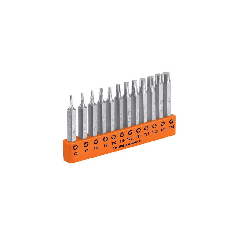 [P12-2T] 101678 JUEGO DE 12 PUNTAS TORX COMBINADAS LARGO 2', TRUPER EXPERT