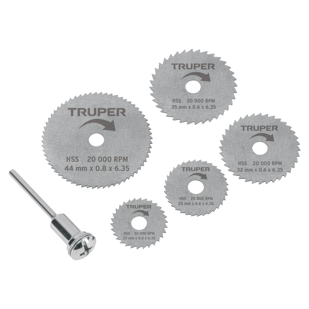 [MOTO-5D] 102328 KIT DE MINIDISCOS SIERRA PARA HERRAMIENTA ROTATIVA, 6 PIEZAS