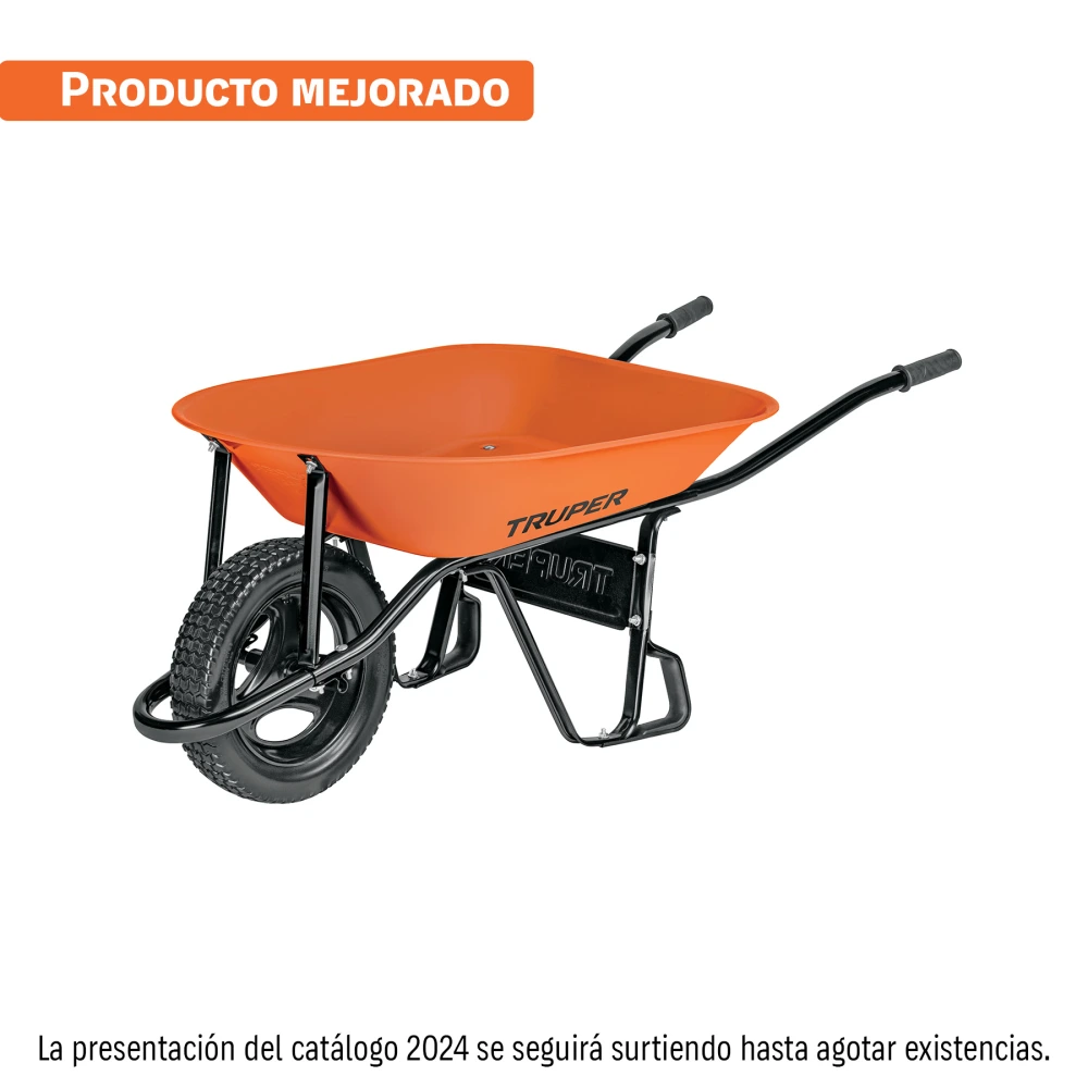 [CAT-45FF] 10233 CARRETILLA 4.5 FT3 IMPONCHABLE, BASTIDOR TUBULAR, TRUPER