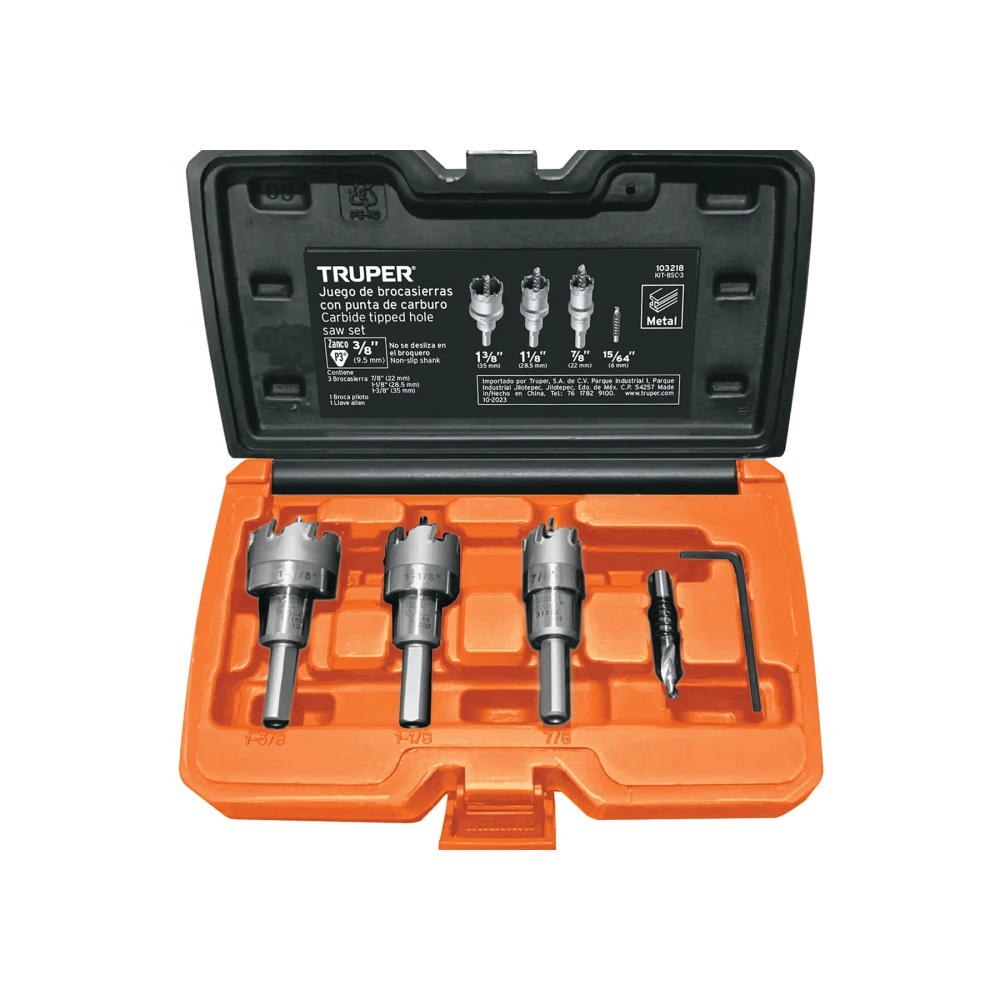 103218 JUEGO DE 3 BROCASIERRAS DE CARBURO DE TUNGSTENO, TRUPER