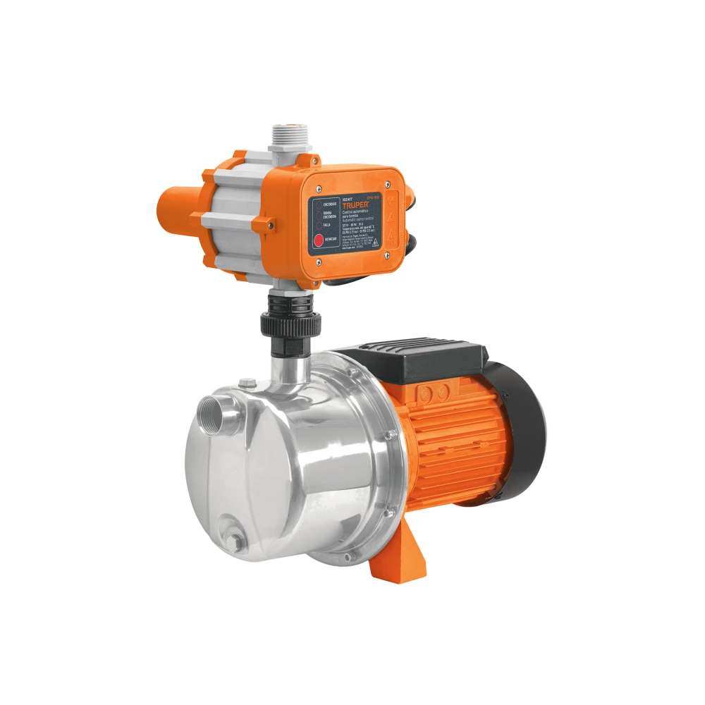 102857 BOMBA PRESURIZADORA JET ACERO 1 HP CON CONTROL, TRUPER