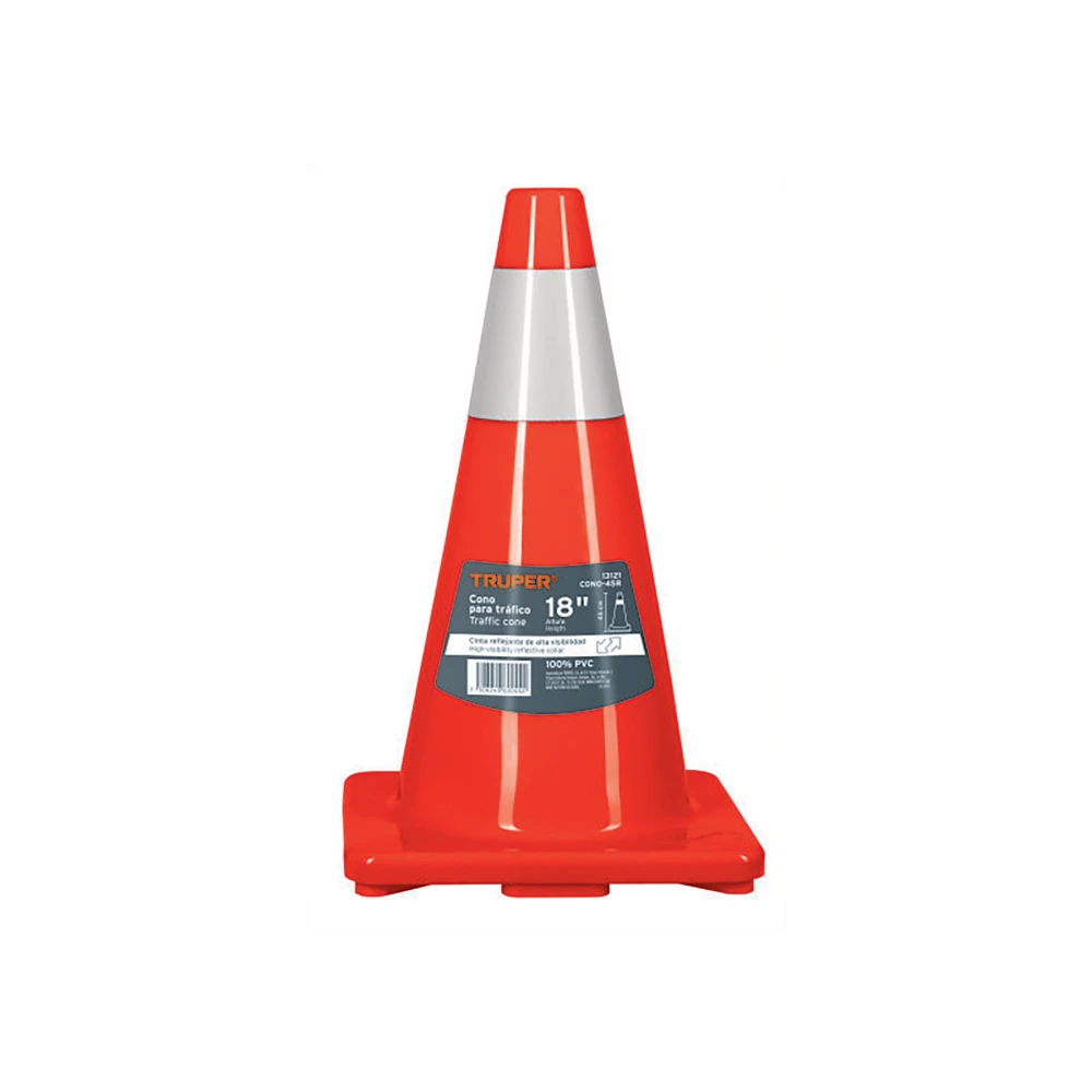 [CONO-45R] 13121 CONO DE PRECAUCIÓN DE 45 CM DE PVC CON REFLEJANTE, TRUPER