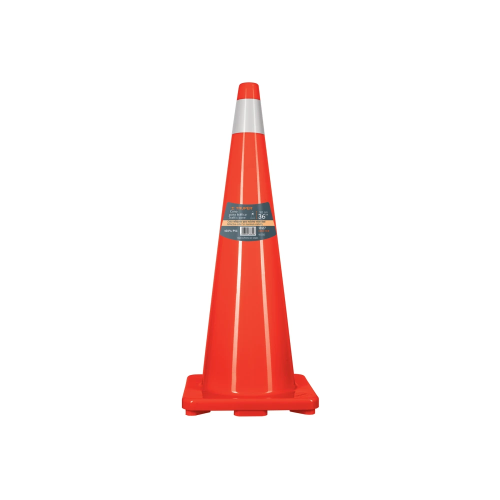 [CONO-90R] 13127 CONO DE PRECAUCIÓN DE 90 CM DE PVC CON REFLEJANTE, TRUPER
