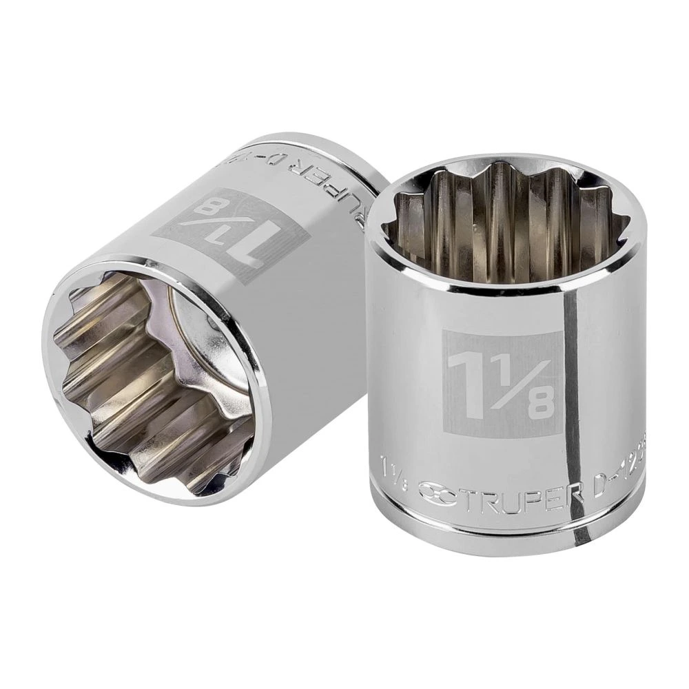 [D-1236] 13312 DADO DE 1-1/8', 12 PUNTAS, CUADRO 1/2', TRUPER
