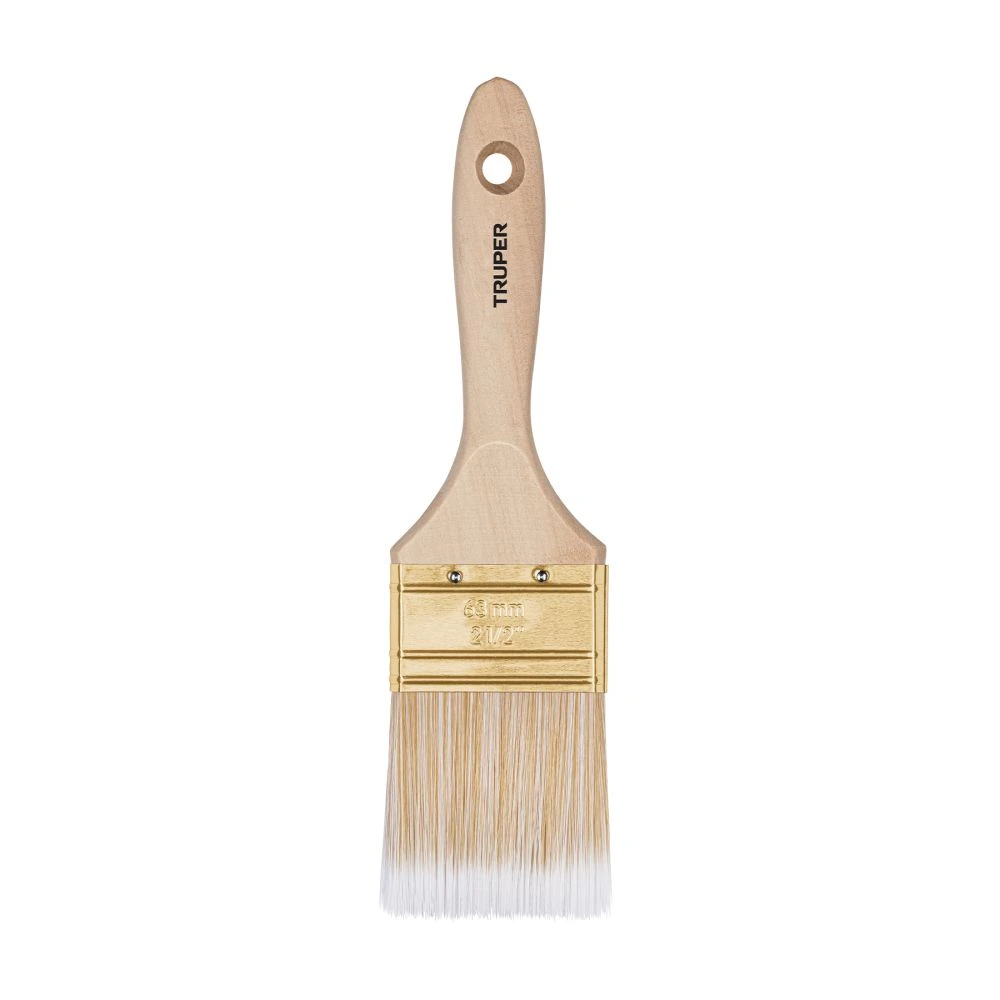 [BRT-2-1/2S] 13345 BROCHA CERDAS SINTÉTICAS 2-1/2' CORTE RECTO, MANGO DE MADERA