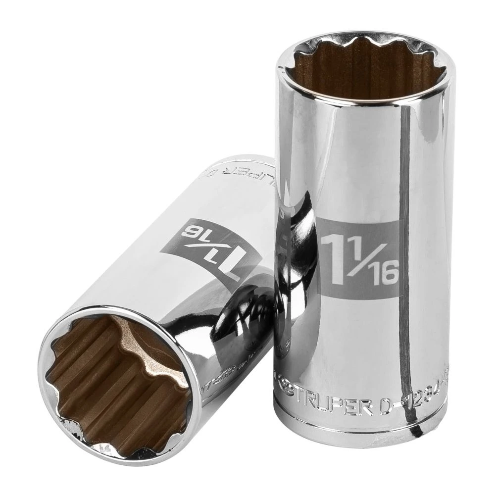 [D-1234-EL] 13371 DADO LARGO DE 1-1/16', 12 PUNTAS, CUADRO 1/2', TRUPER