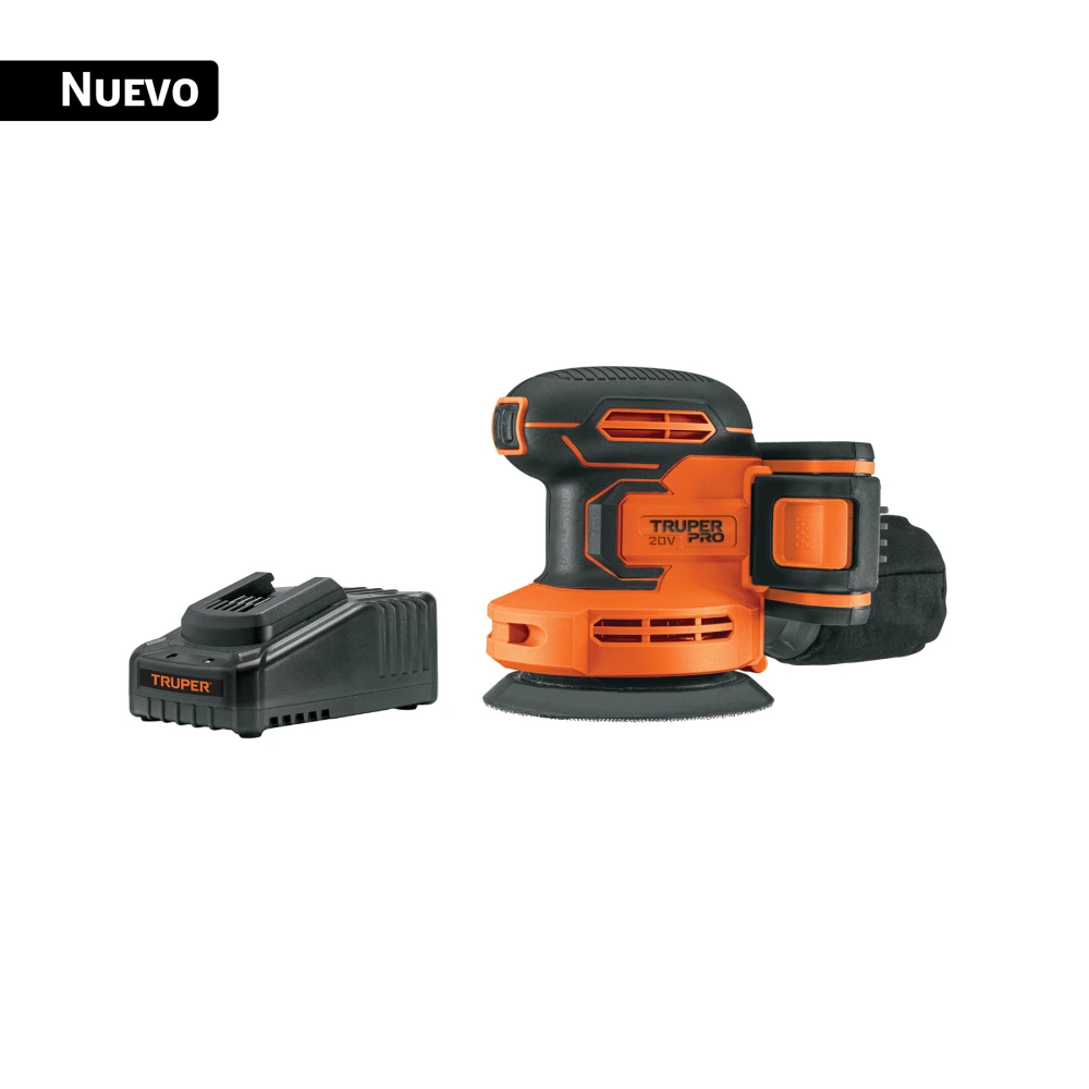 [LIRI-20A] 102863 LIJADORA ROTO-ORBITAL 5', 20V, 1 BATERÍA 2AH, TRUPER PRO
