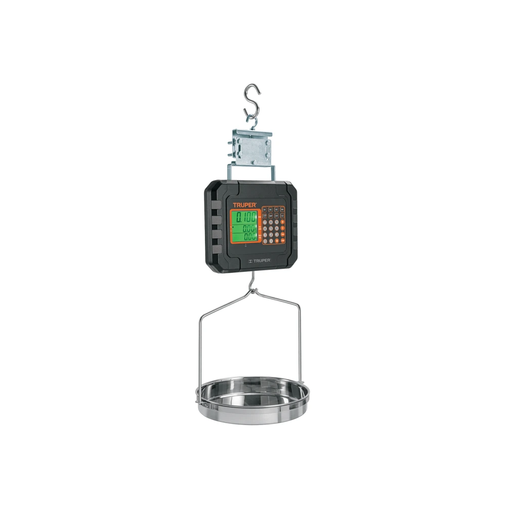 [BASE-40C] 102898 BÁSCULA ELECTRÓNICA COLGANTE, RECARGABLE, C/CHAROLA, 40 KG