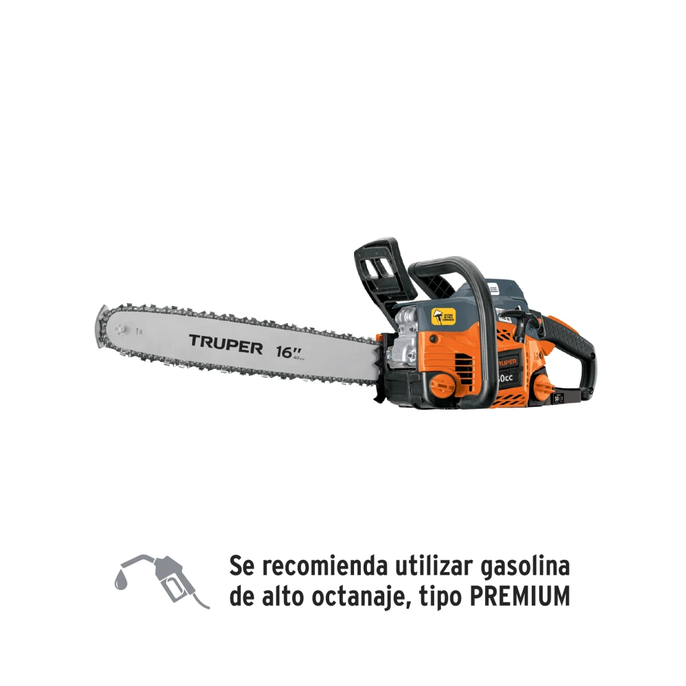 102899 MOTOSIERRA 50 CC A GASOLINA CON BARRA DE 16', TRUPER