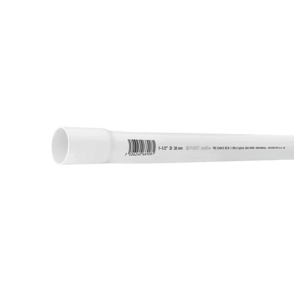 [PVC-105] 40085 TUBO DE 1-1/2' PVC HIDRÁULICO RD 26, 3M, 1.2KG, FOSET