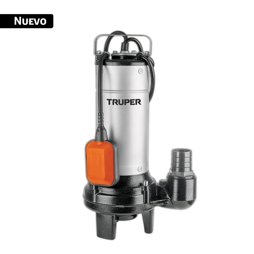 104078 BOMBA SUMERGIBLE ACERO INOX./HIERRO, A.SUCIA,1-1/2HP, TRUPER