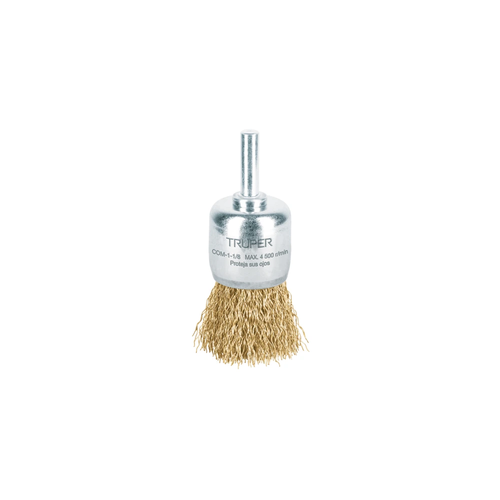[COM-1-1/8] 11596 CARDA TIPO BROCHA 1-1/8' ALAMBRE GRUESO PARA TALADRO, TRUPER
