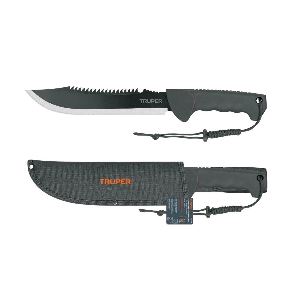 103015 MACHETE DOBLE FILO 10', CACHA INYECTADA, CON FUNDA, TRUPER