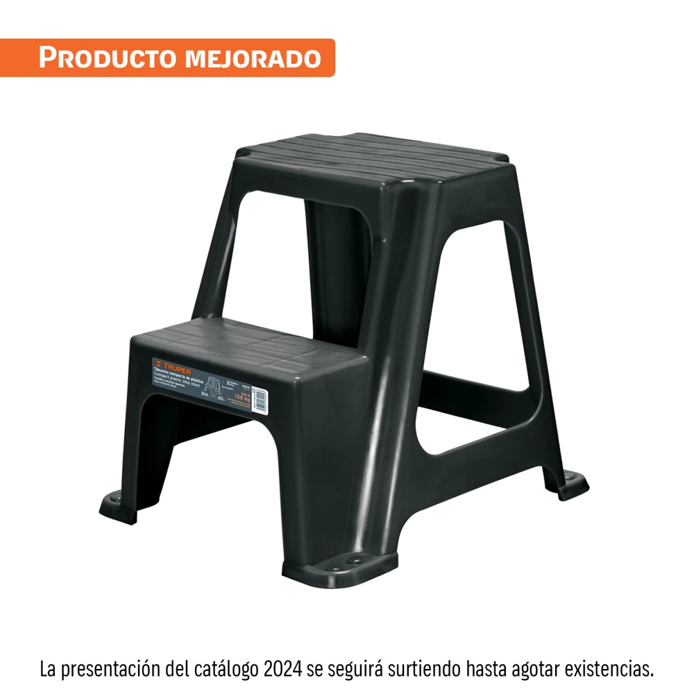 [TABU-2L] 103020 TABURETE LIGERO DE PLÁSTICO, 2 PELDAÑOS