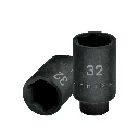 103192 DADO LARGO IMPACTO DE 32 MM, 6 PUNTAS, CUADRO 1/2', TRUPER