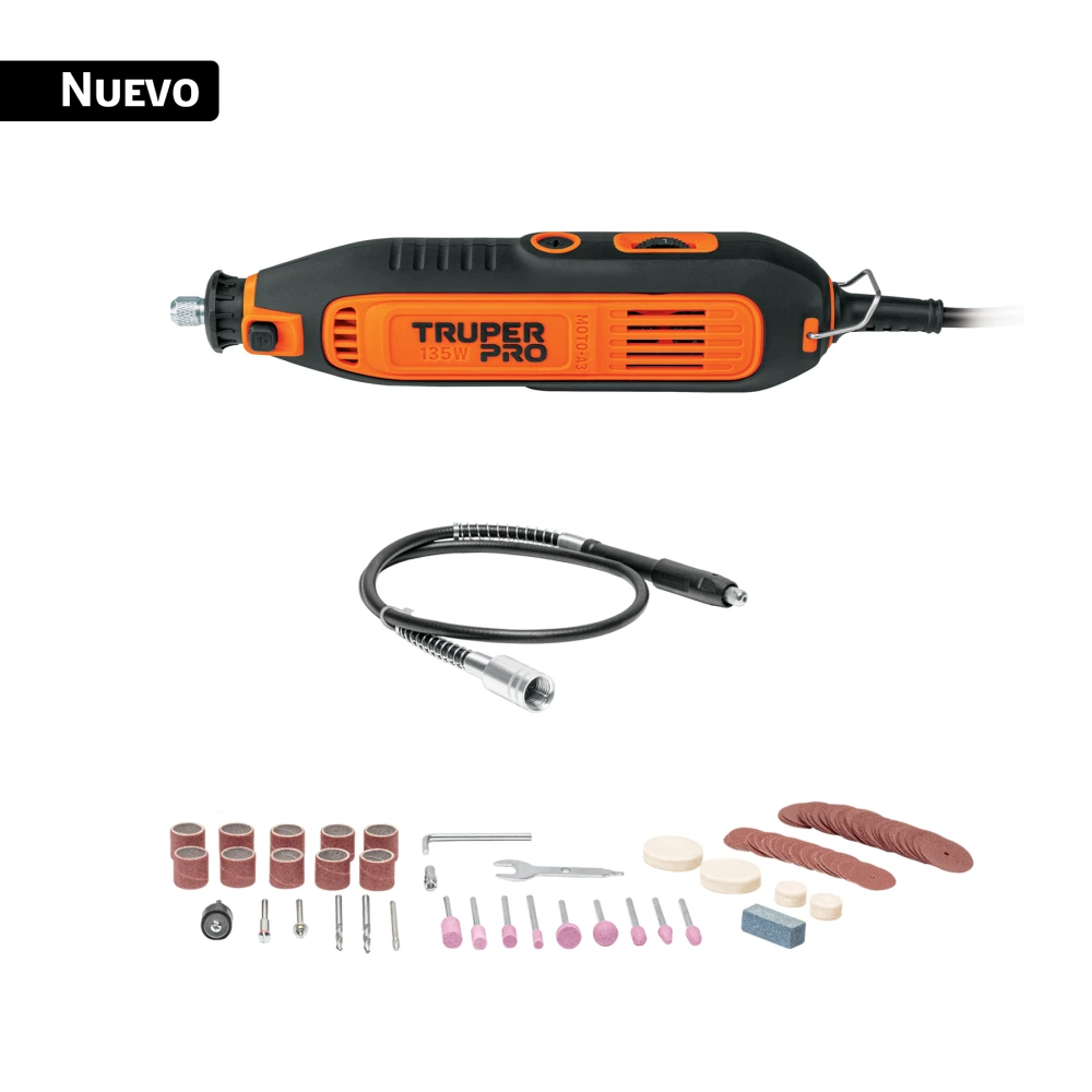 103580 HERRAMIENTA ROTATIVA 135W CON 97 ACCESORIOS, TRUPER PRO