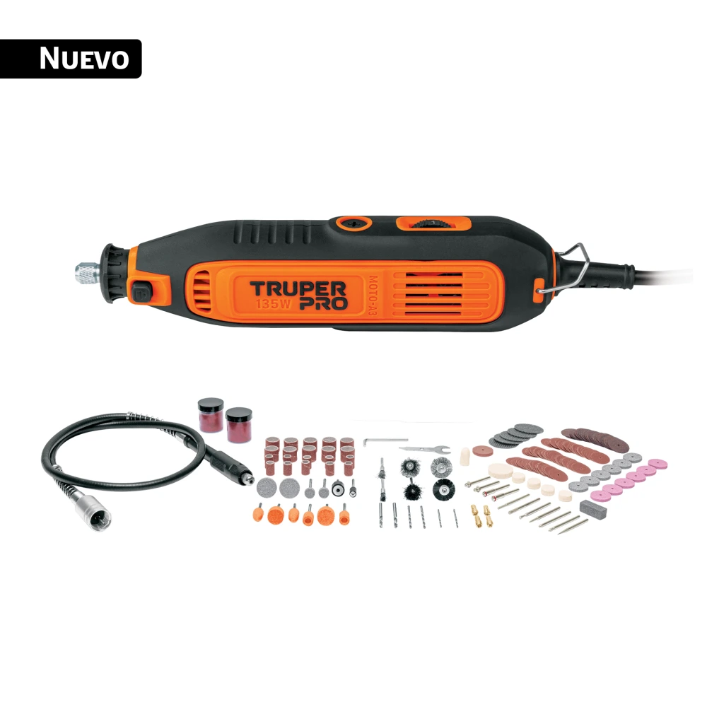 103581 HERRAMIENTA ROTATIVA 135W CON 211 ACCESORIOS, TRUPER PRO