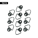 103697 10 ANCLAJES PARA AMARRE DE CARGA, ANILLO EN 'V' ESPESOR 1/4'