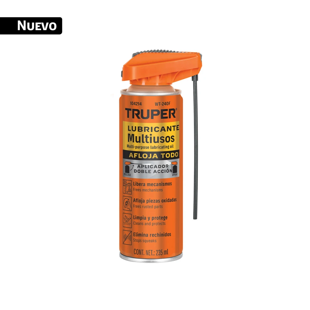 [WT-240F] 104214 LUBRICANTE MULTIUSOS AEROSOL APLICADOR DOBLE ACCIÓN, 235 ML