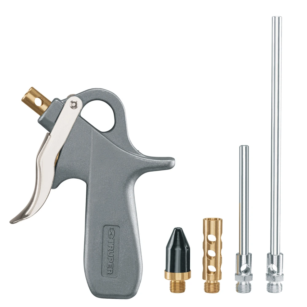 10645 PISTOLA DE ALUMINIO PARA SOPLETEAR, 5 BOQUILLAS, TRUPER